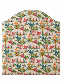 Bespoke Bedhead - Exotic Monkey Parasol French Linen Fabric