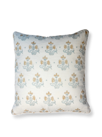 Decorative pillow with floral pattern on a white background