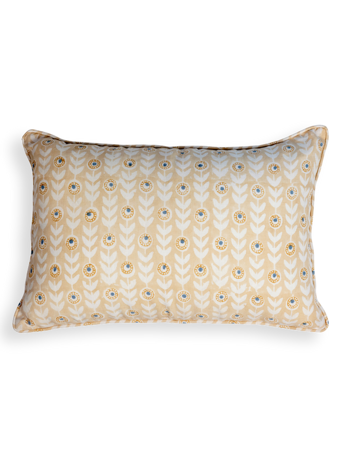 Decorative pillow with a geometric pattern on a white background