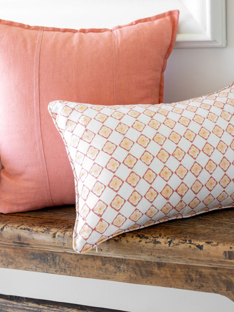 Daisy Bloom (Lumbar) - Spiced Coral