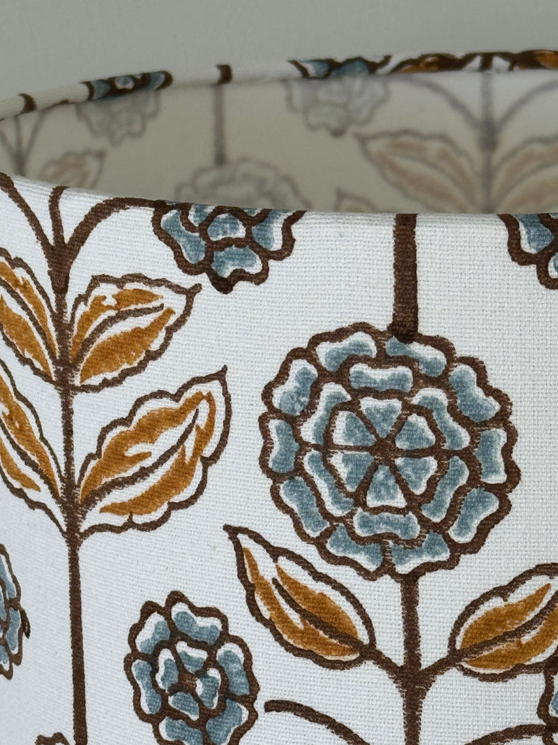 Lamp Shade - Marisol Light Blue & Mustard