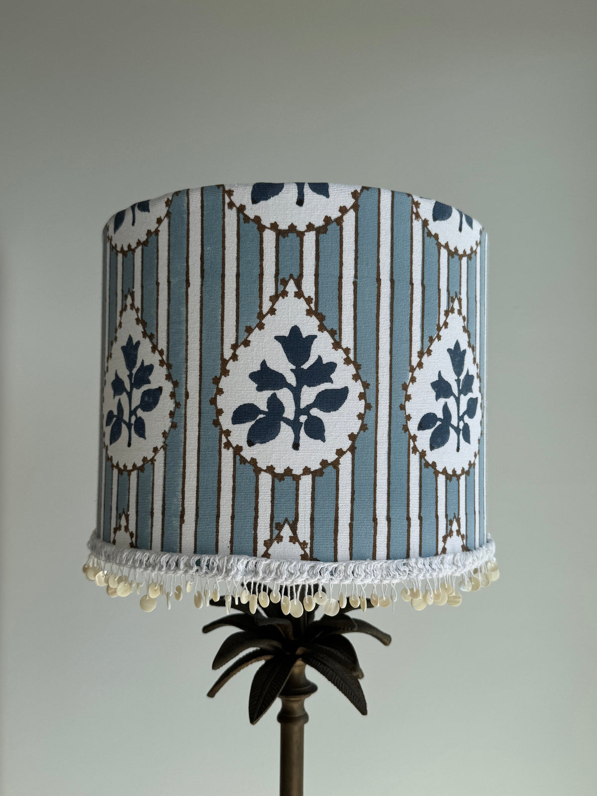 Blue striped lampshade