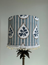 Blue striped lampshade
