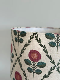 Fabric with floral pattern on a plain background